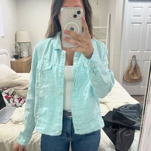 Lulu-B Light Blue Linen Top